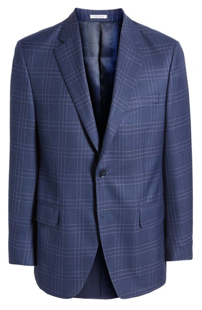 Shop Peter Millar Tailored Fit Plaid Wool Sport Coat In Blue
