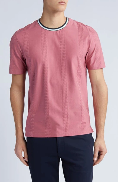 Shop Ted Baker Rousel Textured Cotton Ringer T-shirt In Mid Pink