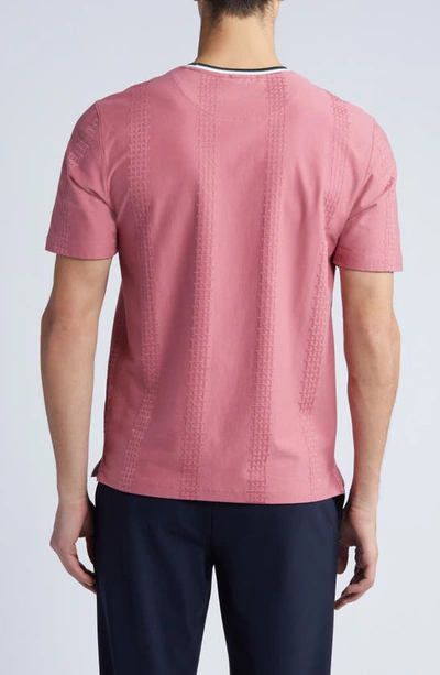 Shop Ted Baker Rousel Textured Cotton Ringer T-shirt In Mid Pink