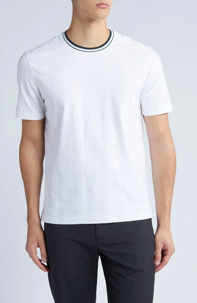 Shop Ted Baker Rousel Textured Cotton Ringer T-shirt In White