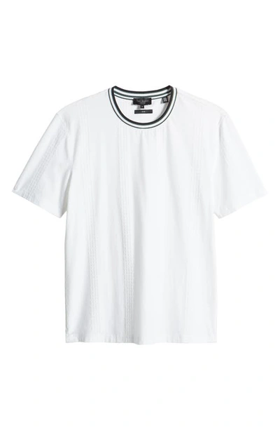Shop Ted Baker Rousel Textured Cotton Ringer T-shirt In White