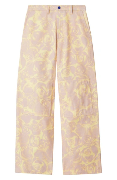 Shop Burberry Rose Print Utility Pants In Cameo Ip Pattern