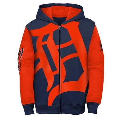 Shop Outerstuff Youth Fanatics Branded Navy/orange Detroit Tigers Postcard Full-zip Hoodie Jacket
