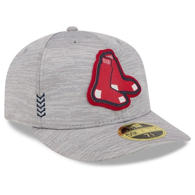 Shop New Era Gray Boston Red Sox 2024 Clubhouse Low Profile 59fifty Fitted Hat In Heather Gray