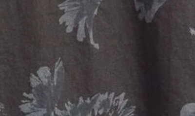 Shop Officine Generale Eren Floral Short Sleeve Cotton Button-up Shirt In Black/ Grey