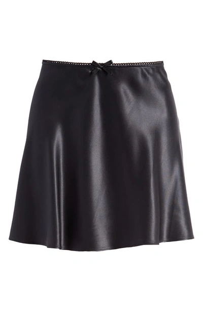Shop Reformation Edda Silk Miniskirt In Black