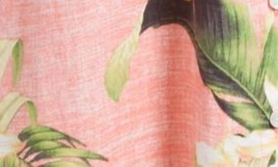 Shop Tommy Bahama La Brisa Blooms Linen Shirtdress In Melon Berry