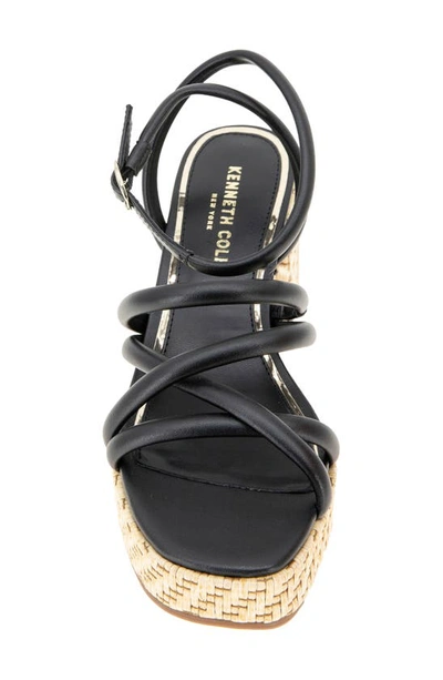 Shop Kenneth Cole New York Daphne Ankle Strap Platform Sandal In Black Leather
