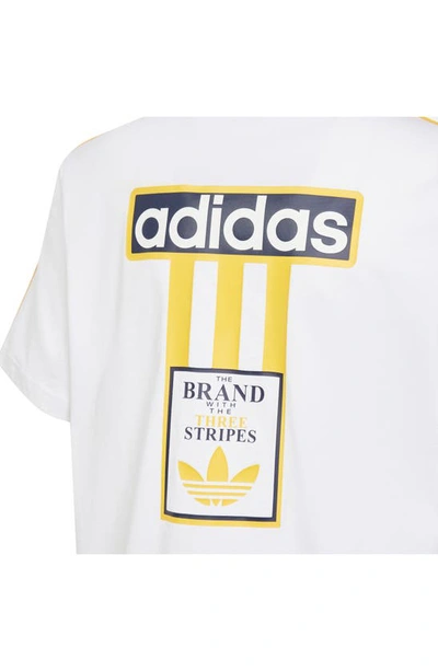 Shop Adidas Originals Kids' Adibreak Graphic T-shirt In White/ Bold Gold