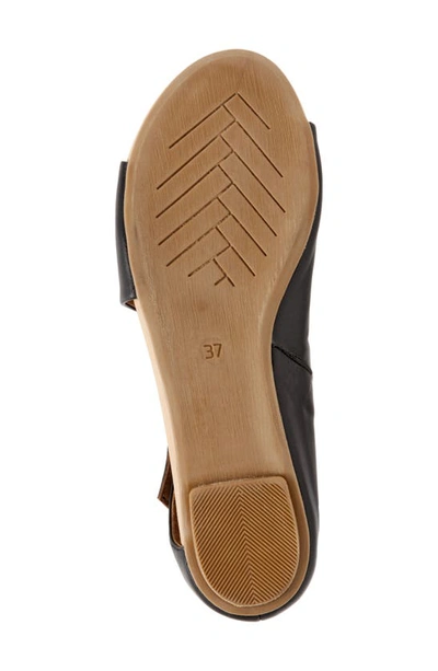 Bueno Kale Flat Sandal In Black Leather