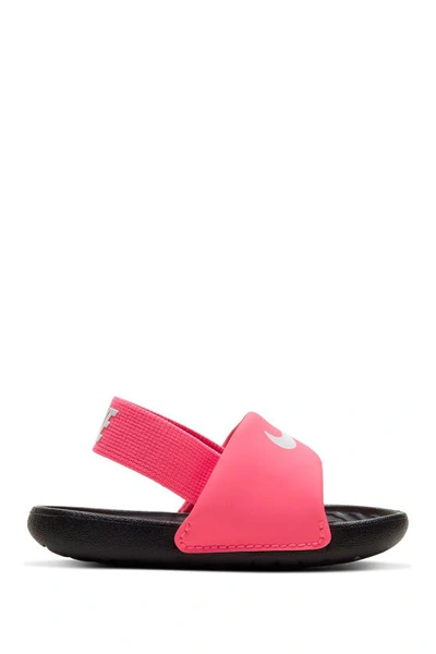 Shop Nike Kawa Slingback Sandal In Digital Pink/ White/ Black
