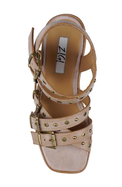Zigi Vianca Platform Wedge Sandal In Off White Grey