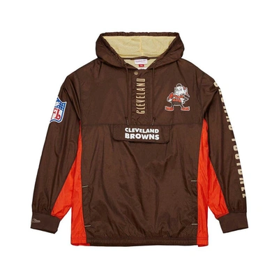 Shop Mitchell & Ness Brown Cleveland Browns Team Og 2.0 Anorak Vintage Logo Quarter-zip Windbreaker Jacke
