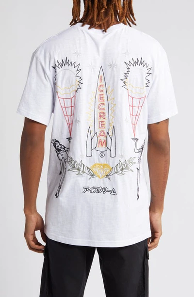 Shop Icecream Chains Oversize Embroidered T-shirt In White