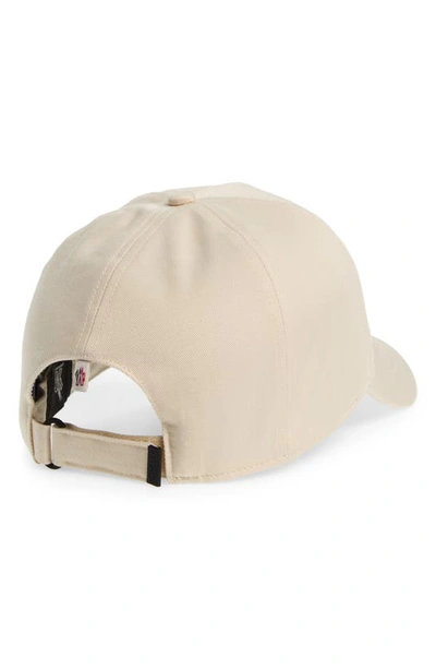 Shop Moncler Hashtag Logo Gabardine Adjustable Baseball Cap In Cream