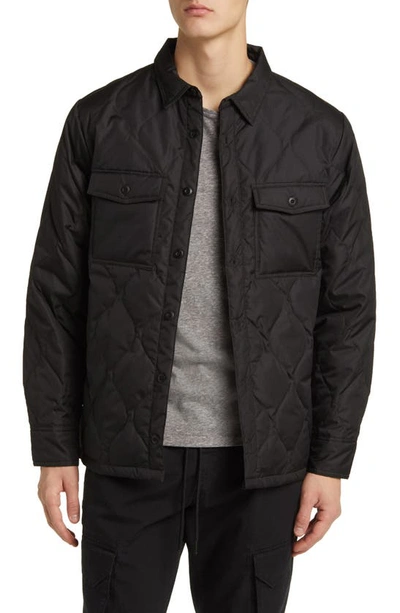 Shop Taion Military Quilted Packable Water Resistant 800 Fill Power Down Shirt Jacket In Black