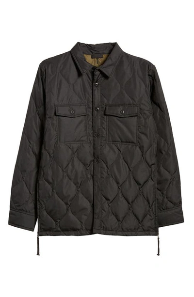 Shop Taion Military Quilted Packable Water Resistant 800 Fill Power Down Shirt Jacket In Black