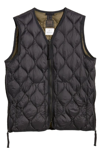 Shop Taion Military Quilted Packable Water Resistant 800 Fill Power Down Vest In Black