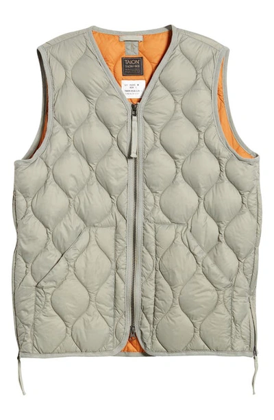Shop Taion Military Quilted Packable Water Resistant 800 Fill Power Down Vest In Dark Sage Green