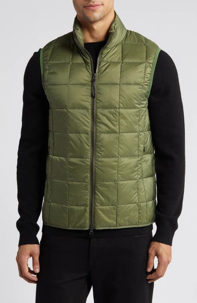 Shop Taion Quilted Packable Water Resistant 800 Fill Power Down Vest In Olive