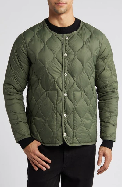 Shop Taion Military Quilted Packable Water Resistant 800 Fill Power Down Jacket In Olive