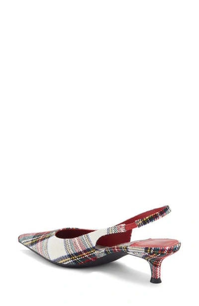 Shop Jeffrey Campbell Persona Slingback Pump In Red White Plaid