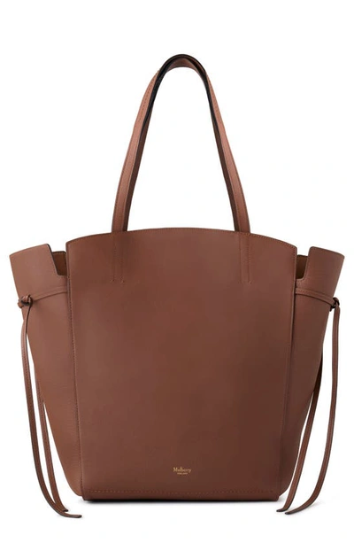 Shop Mulberry Clovelly Calfskin Leather Tote In Bright Oak