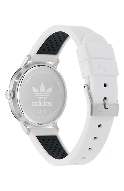 Shop Adidas Originals Adidas Ao Silicone Strap Watch In White