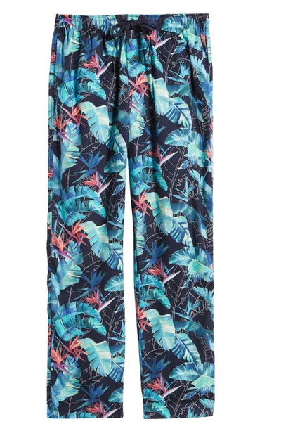 Shop Tommy Bahama Cotton Pajama Pants In Navy Print