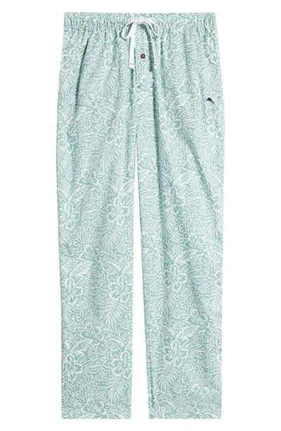 Shop Tommy Bahama Cotton Pajama Pants In Mint Print