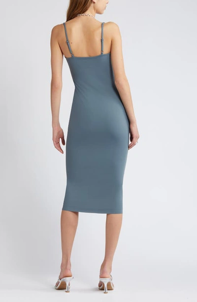 Open Edit Smooth Edit Strappy Midi Slipdress In Blue Weather