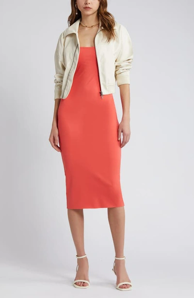Open Edit Smooth Edit Strappy Midi Slipdress In Red Cayenne