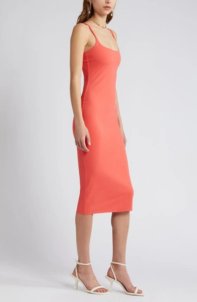 Open Edit Smooth Edit Strappy Midi Slipdress In Red Cayenne