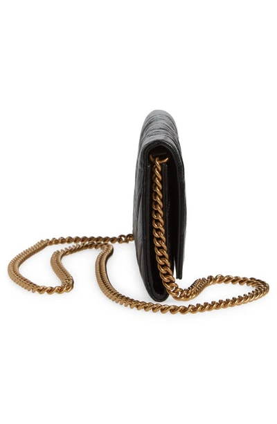 Shop Balenciaga Crush Crossbody Wallet On A Chain In Black