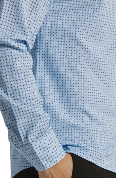 Shop 7 Diamonds Cyril Medallion Print Performance Button-up Shirt In Light Blue