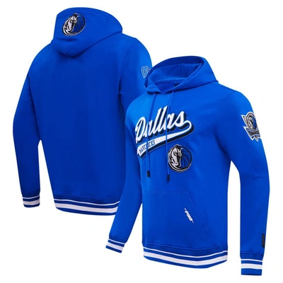 Shop Pro Standard Blue Dallas Mavericks Script Tail Pullover Hoodie