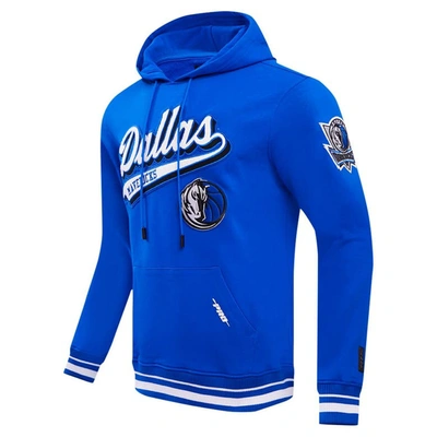 Shop Pro Standard Blue Dallas Mavericks Script Tail Pullover Hoodie