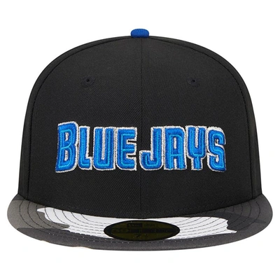 Shop New Era Black Toronto Blue Jays Metallic Camo 59fifty Fitted Hat