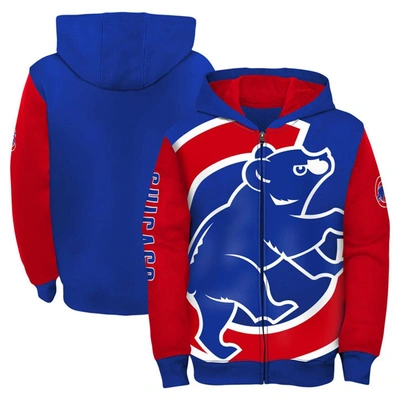Shop Outerstuff Youth Fanatics Branded Royal/red Chicago Cubs Postcard Full-zip Hoodie Jacket
