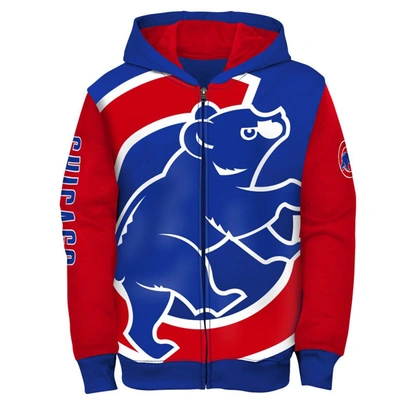 Shop Outerstuff Youth Fanatics Branded Royal/red Chicago Cubs Postcard Full-zip Hoodie Jacket