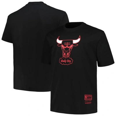 Shop Mitchell & Ness Black Chicago Bulls Big & Tall Hardwood Classics Vintage Logo T-shirt