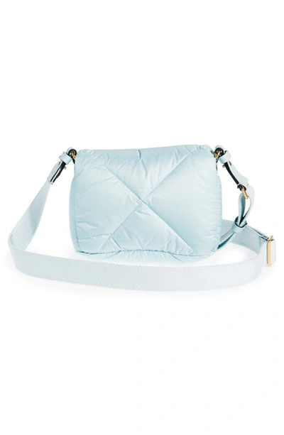 Moncler Mini Puf Quilted Nylon Crossbody Bag In Blue