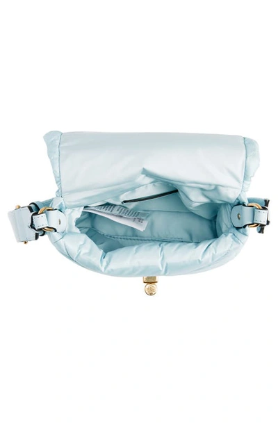 Moncler Mini Puf Quilted Nylon Crossbody Bag In Blue