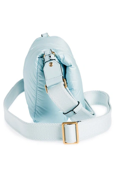Moncler Mini Puf Quilted Nylon Crossbody Bag In Blue