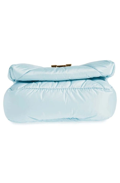 Moncler Mini Puf Quilted Nylon Crossbody Bag In Blue