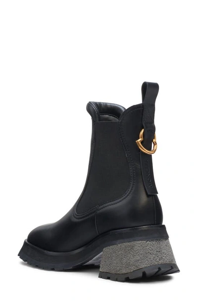 Shop Moncler Gigi Lug Sole Chelsea Boot In Black