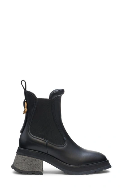 Shop Moncler Gigi Lug Sole Chelsea Boot In Black