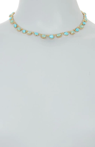 Shop Cara Imitation Stone Collar Necklace In Blue