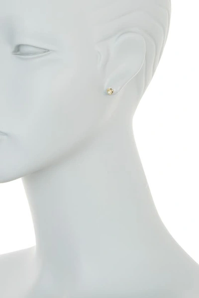 Shop Argento Vivo Sterling Silver Imitation Pearl Heart Stud Earrings In Gold