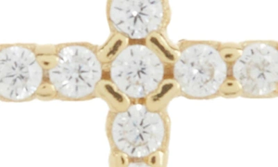 Shop Argento Vivo Sterling Silver Crystal Pavé Cross Stud Earrings In Gold